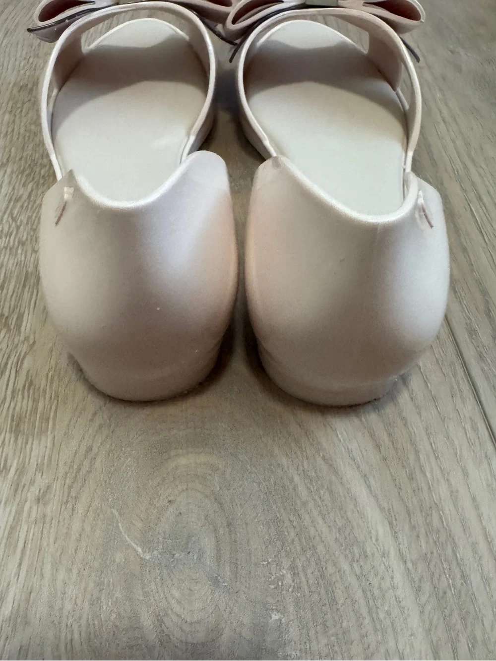 Melissa Seduction V Jelly Beige Flats with Textured Gold Bow Sz. 8 - Picture 9 of 12